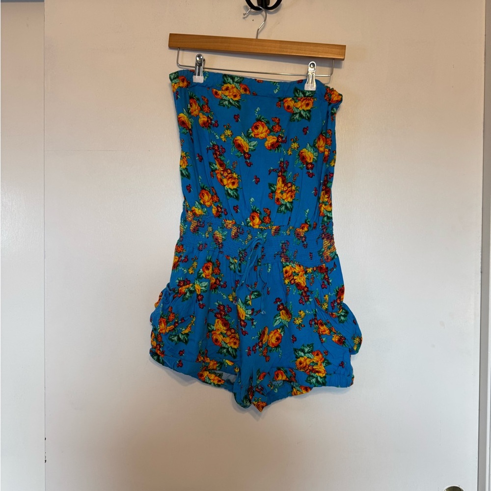 Mego Blue Floral Romper